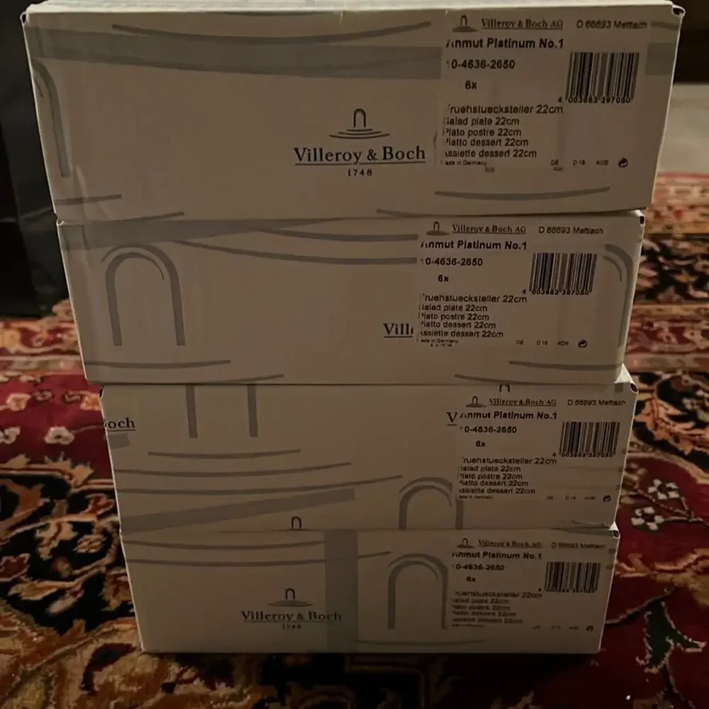 NWT Villeroy & Boch Anmut Platinum Salad Plate 24 selling in 6 packs (4 avail)